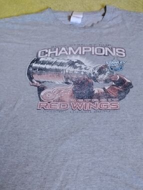 Men's Vintage Large NHL Detroit Red Wings Stanley Cup Champions 2008 Shirt
